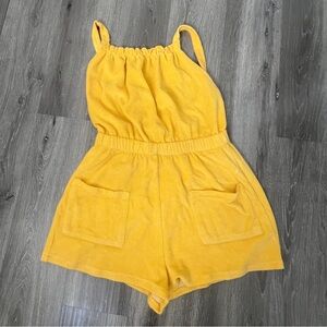 Zara Mustard Yellow Terry Cloth Romper Small